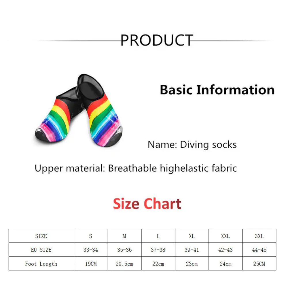 ZK50 Water Shoes Men Women Swimming Socks Printing Color Summer Aqua Beach Sneakers Seaside Sneaker Socks Slippers for Men Women