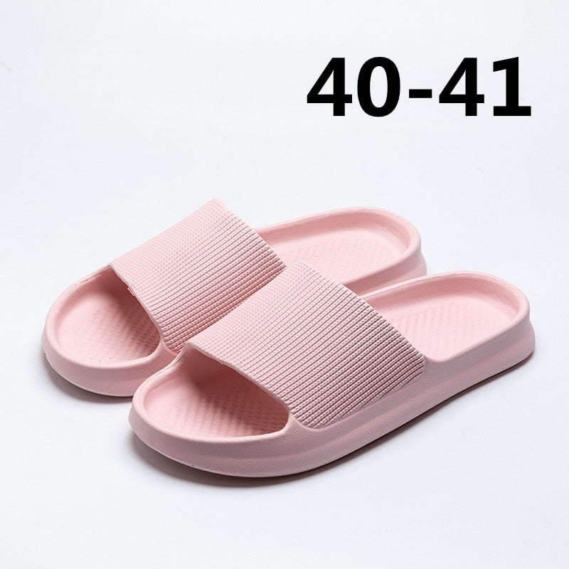 2023 Thick Platform Women Bathroom Home Slippers Cloud Slippers Soft Sole EVA Indoor Slides Sandals Summer Non-slip Flip Flops - VANANCE