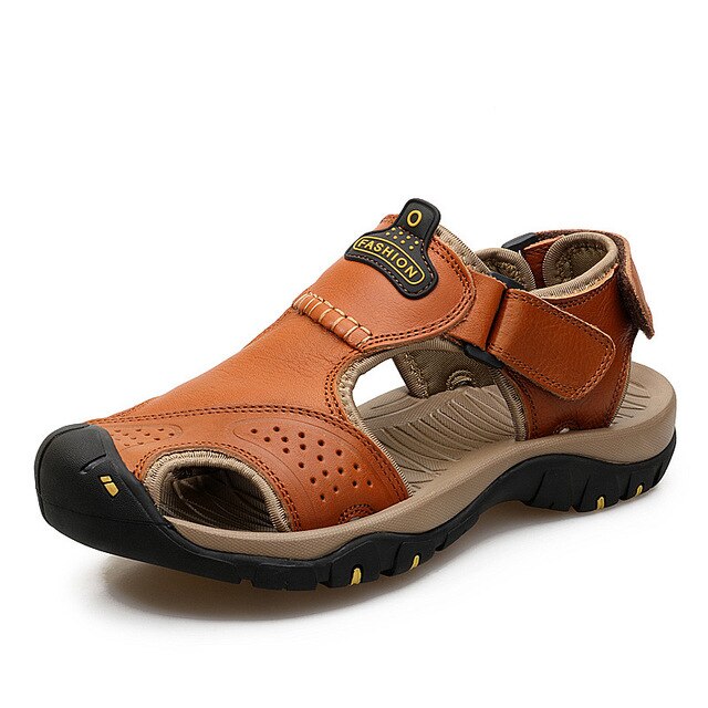 2023 Genuine Leather Men Shoes Summer New Large Size Men&#39;s Sandals Men Sandals Fashion Sandals Slippers Big Size 38-47 - VANANCE