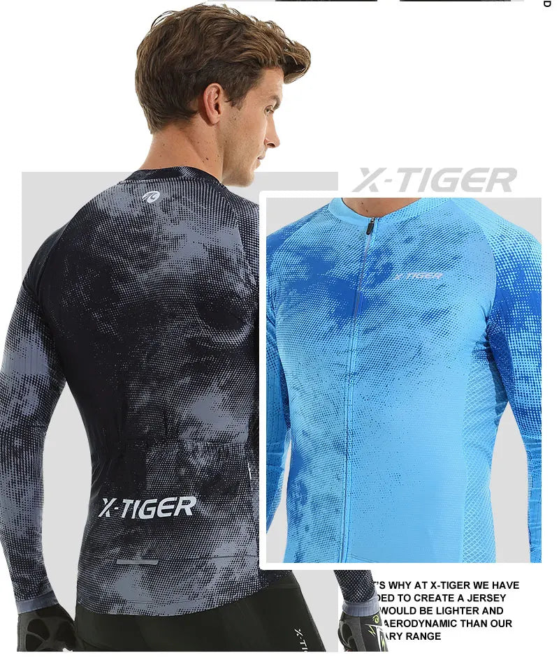 X-TIGER Cycling Jerseys Upgraded Fit Long Sleeve Summer Jersey Bicycle Clothes Day-to-day Training Rides