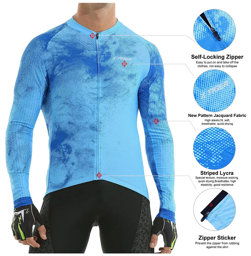 X-TIGER Cycling Jerseys Upgraded Fit Long Sleeve Summer Jersey Bicycle Clothes Day-to-day Training Rides