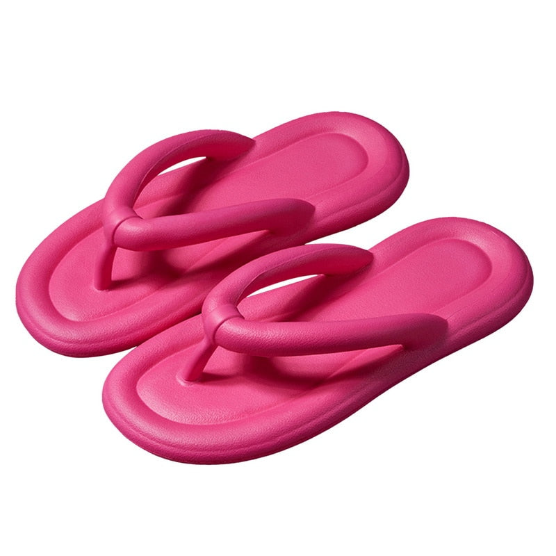 Flip Flops Summer Casual Thong Slippers Outdoor Beach Sandals Eva Flat Platform Comfy Shoes Women Couple Thick Soled - VANANCE
