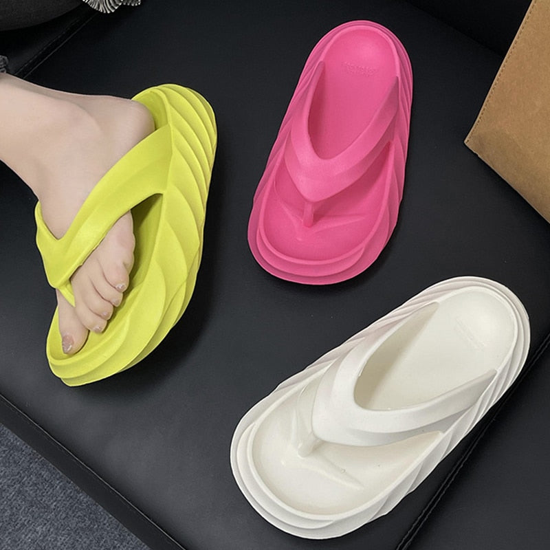 Home EVA Slippers Flip Flops 2023 Summer Fashion Non-Slip House Ladies Slides Slippers Thick Platform New In Women Shoes - VANANCE