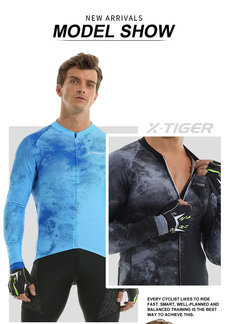 X-TIGER Cycling Jerseys Upgraded Fit Long Sleeve Summer Jersey Bicycle Clothes Day-to-day Training Rides