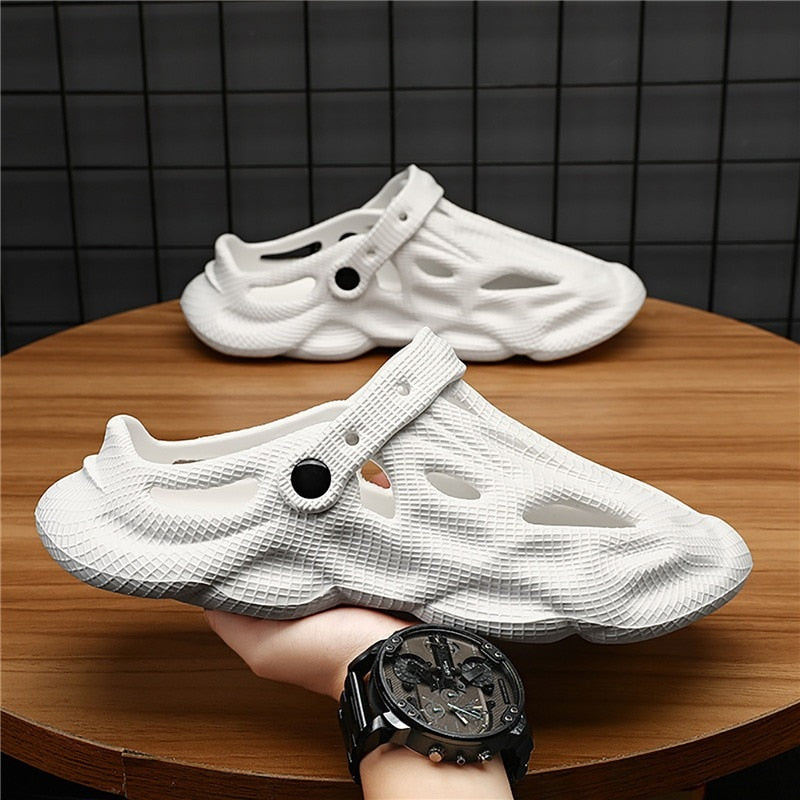 Men&#39;s Slippers 2023 Summer Chef Shoes for Men Outdoor Sandals Soft Beach Anti Skid Sports Men&#39;s Slippers Platform - VANANCE