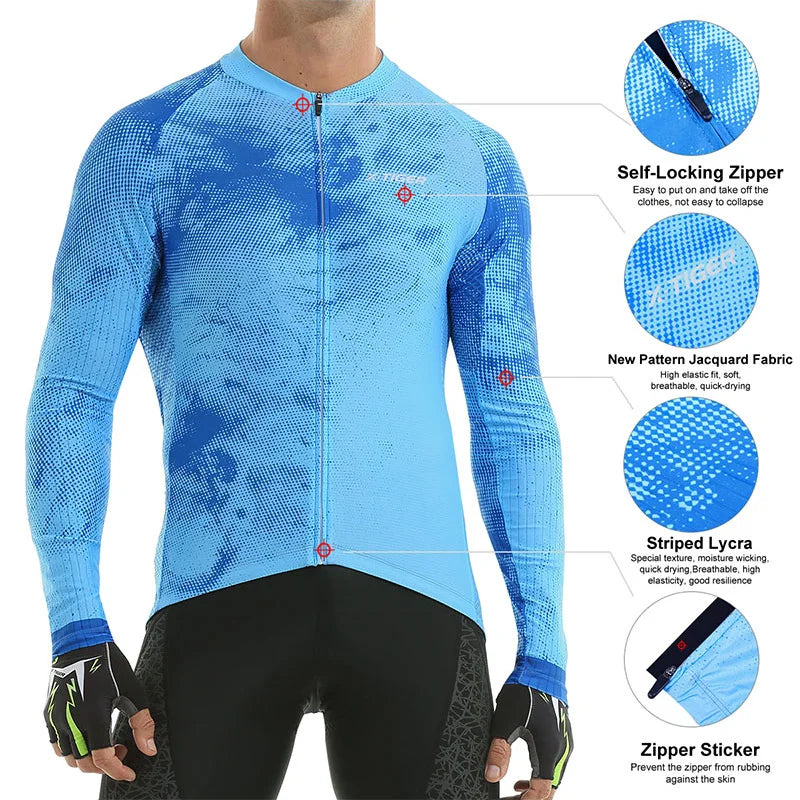 X-TIGER Cycling Jerseys Upgraded Fit Long Sleeve Summer Jersey Bicycle Clothes Day-to-day Training Rides