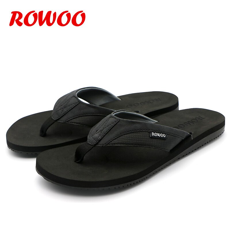 PU Leather Slippers Men Beach Flip Flops Breathable Fashion Summer Shoes Causal Sandals Indoor Male Footwear Retro Wholesale - VANANCE