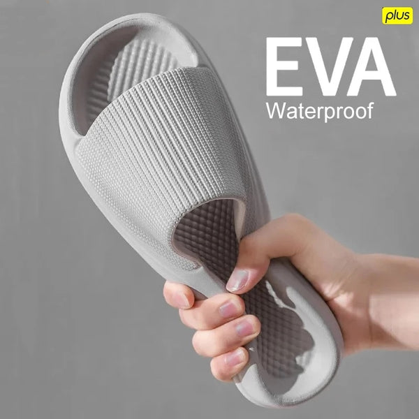 2023 Thick Platform Women Bathroom Home Slippers Cloud Slippers Soft Sole EVA Indoor Slides Sandals Summer Non-slip Flip Flops - VANANCE