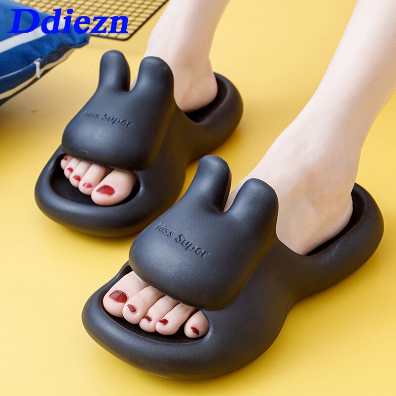 Thick Soled Cute House Home Slippers Women EVA Soft 2023 Summer Slippers Slides Fashion Female Shoes Ladies Flip Flops - VANANCE